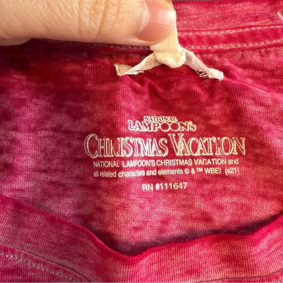 Red Short Sleeve Tee with Griswold Family Christmas Design - Picture 3 of 6